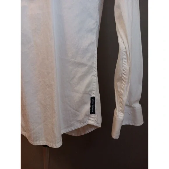 Mens Armani Exchange White Button Down Dress Shirt large - Picture 3 of 6